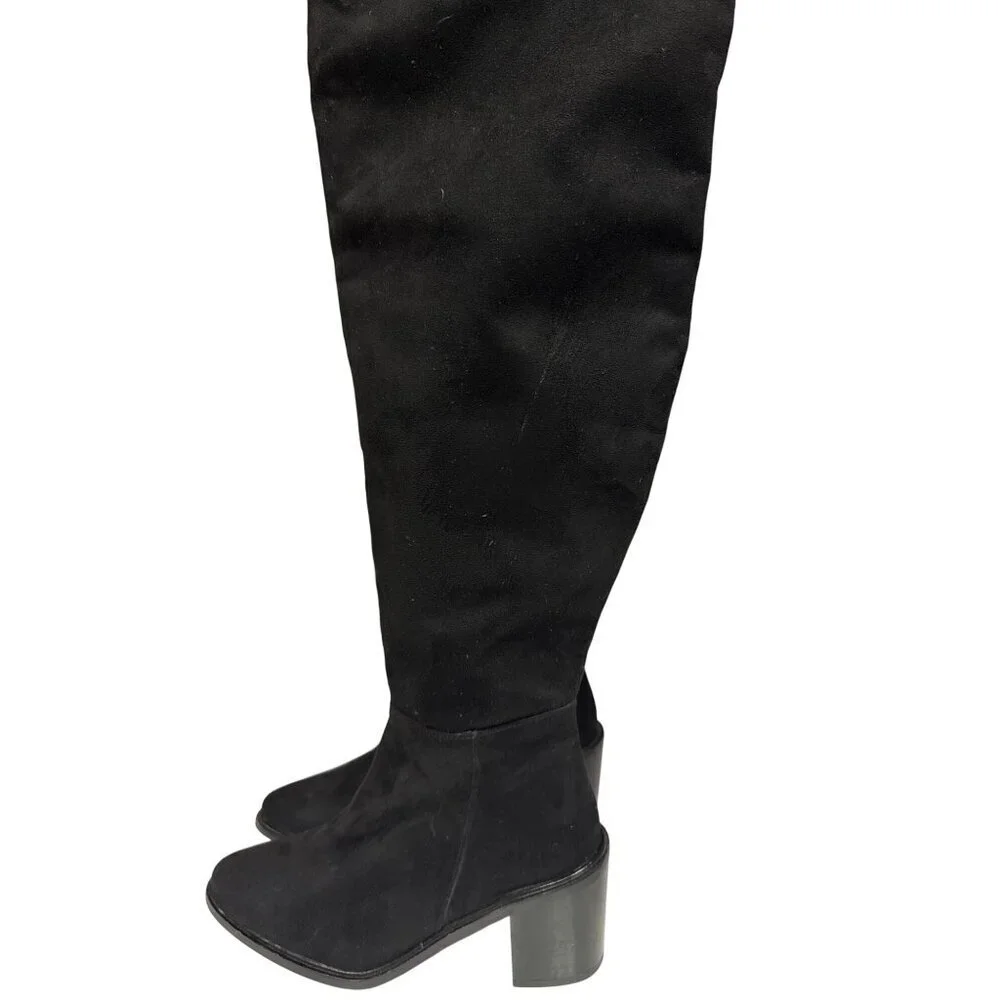 Seychelles Tall Women's Boot Black Heeled Zipper Over Knee High Classic Size 6